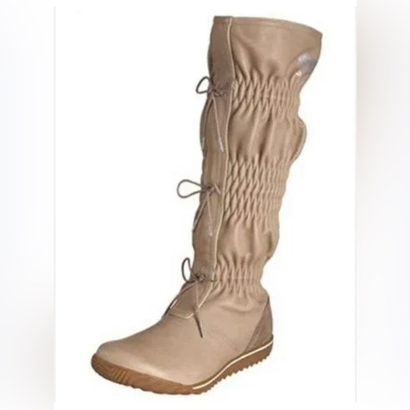 Sorel Firenzy camel ruched tall leather waterproof boots size 6 - Picture 1 of 10